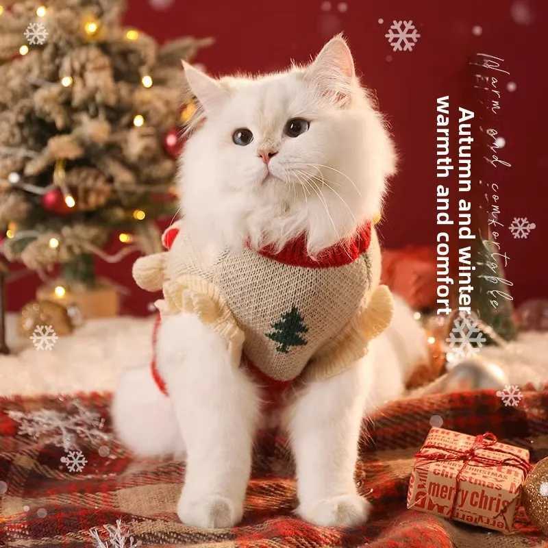 Adorable Christmas Cat Winter Wear Warm AntiShedding Sweater for Little Kitten AutumnWinter Pet Clothing C251009