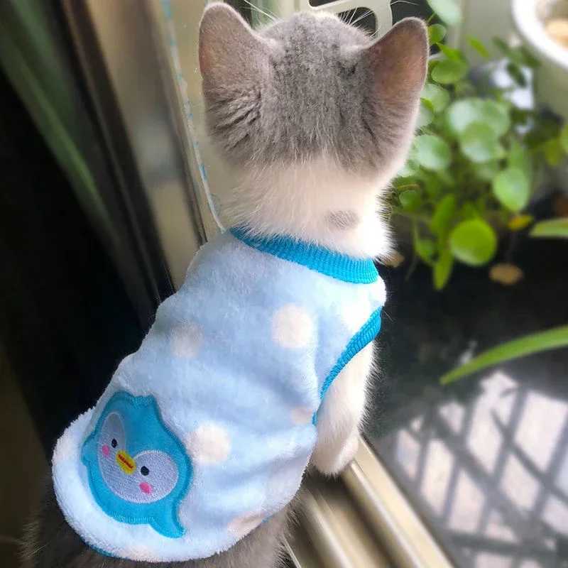 Cartoon Fleece Pet Cat Clothes Winter Warm Pet Dog Vest Puppy Cat Sweater Dog Clothes For Small Dogs Cats Coat Jacket Pet Outfit C251009