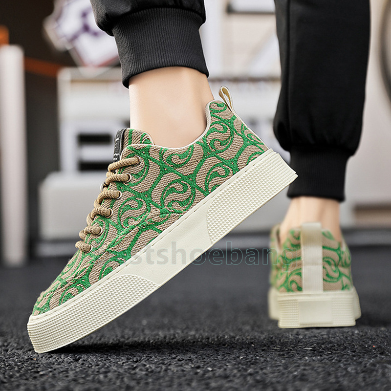 designer shoes canvas sneakers vintage style breathable unisex trainers chic red beige green black colors low-top daily mens shoes size 39-44