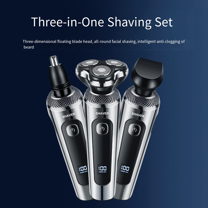 9000 Digital Display Shaving Razor - USB Charging - Full Body Water Wash - Multi-functional Four-in-One Electric Beard Shaver Z250402