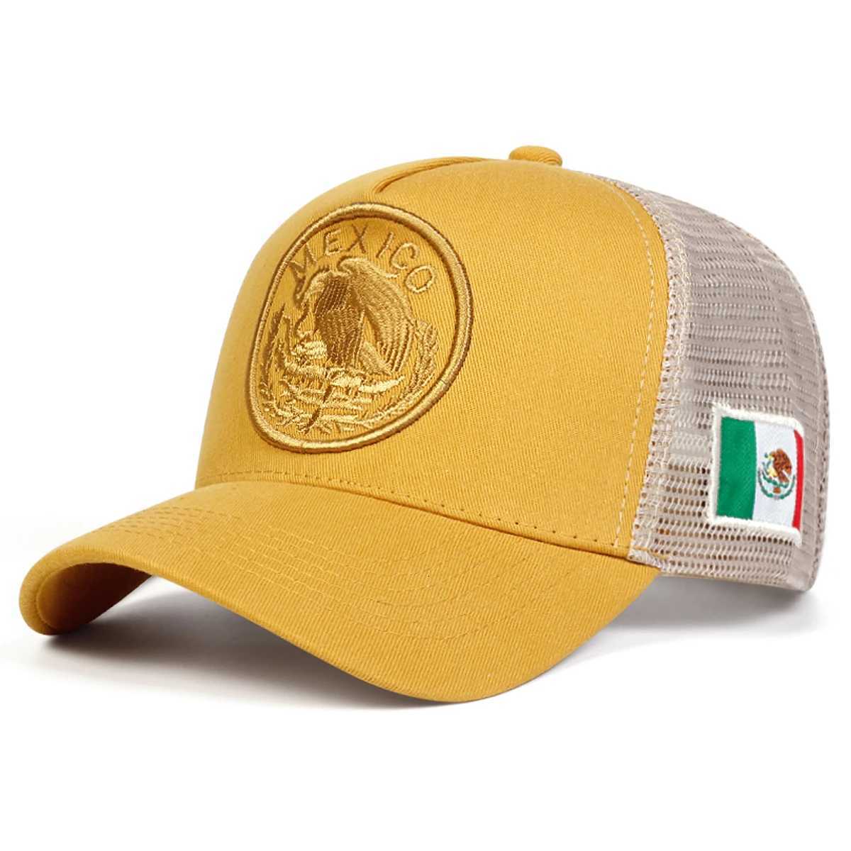 Unisex Mexican Flag Embroidery Baseball Net Cs Spring Summer Outdoor Sunscreen Hat Adjustable Casual Trucker HatsXJ251009