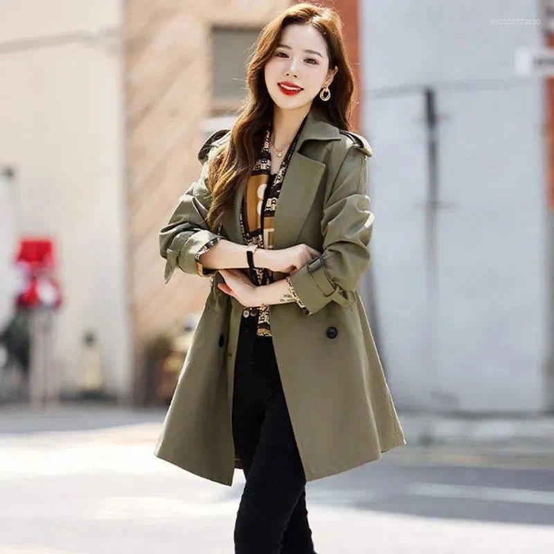 Women's Jackets Chic Women Trench Coat Casual Long Outerwear Loose Overcoat Spring Autumn Fashion Double-breasted Windbreaker Female Top