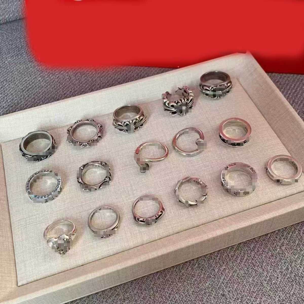 TOP Rings designer ring chrome cross ring s925 thai silver punk rings vintage craftsmanship 14k gold plating ring holiday girl jewelry for women men gift MIXI068