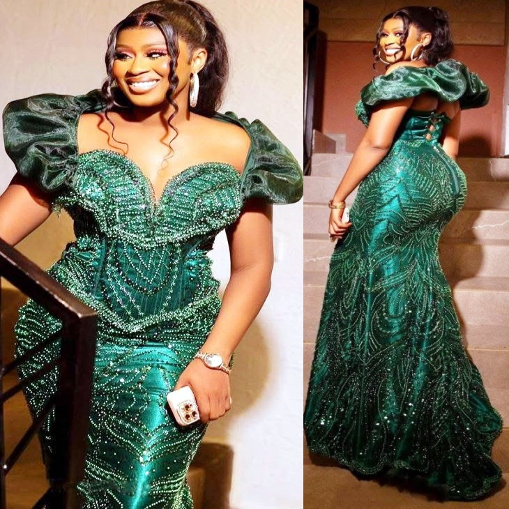 Dark Green Mermaid Prom Dresses 2025 Beaded Sequined Lace Evening Formal Party Second Birthday Engagement Gowns Plus Size Dress For Special Occasions 