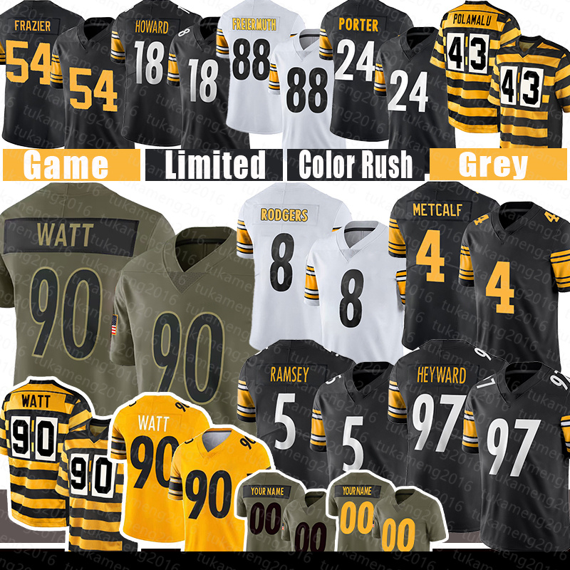 T.J. Watt Aaron Rodgers Football Jerseys Woman DK Metcalf Jalen Cameron Heyward Zach Will Howard Pat Joey Porter Jr. Kaleb Johnson Patrick Queen Troy Polamalu