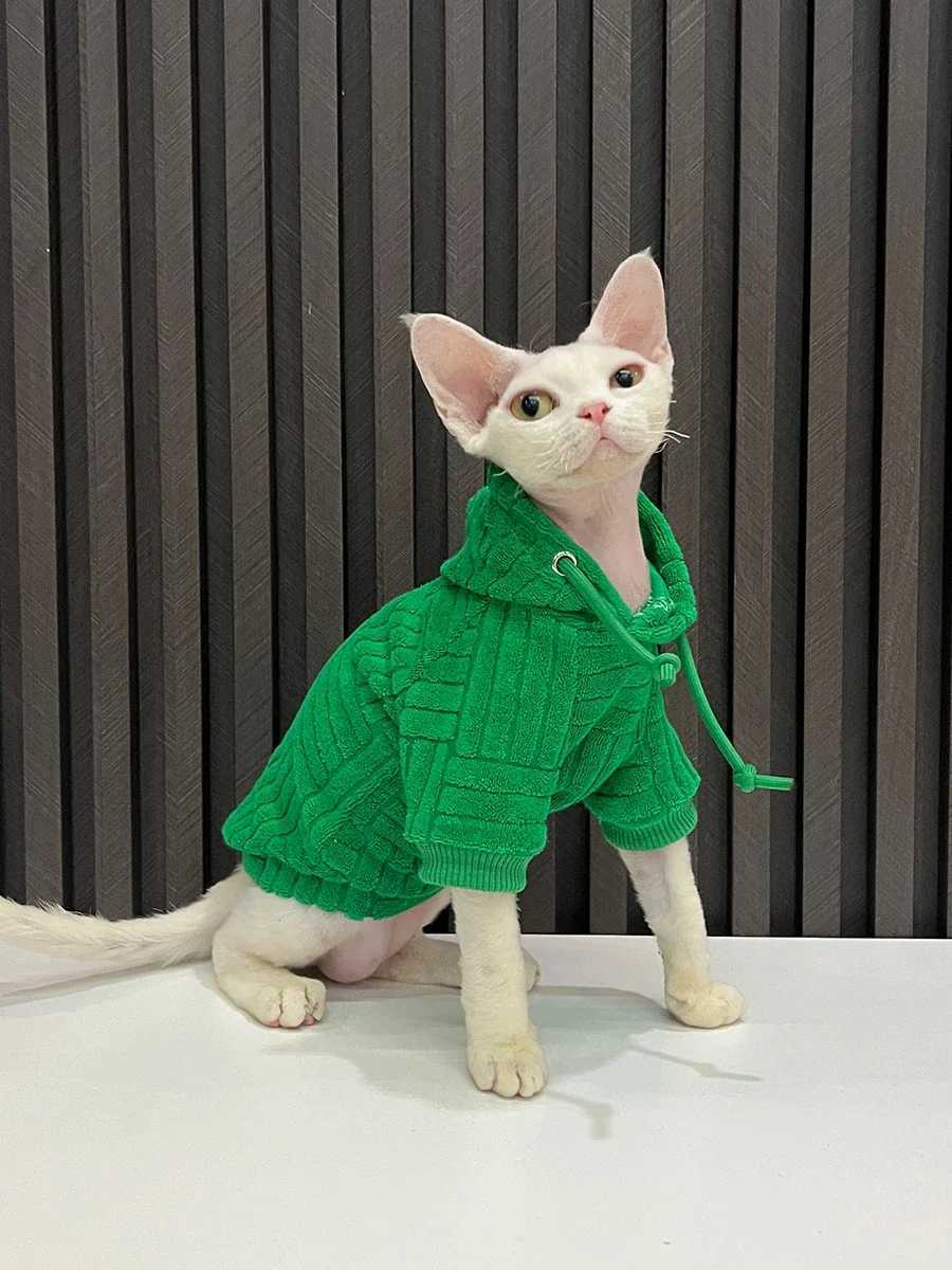 Luxury Materials Cat Cloths Sphynx Sweatershirt Devon Rex Coat Turtleneck Undershirt for Sphynx Cat Cotton Undercoat for Pet C251009