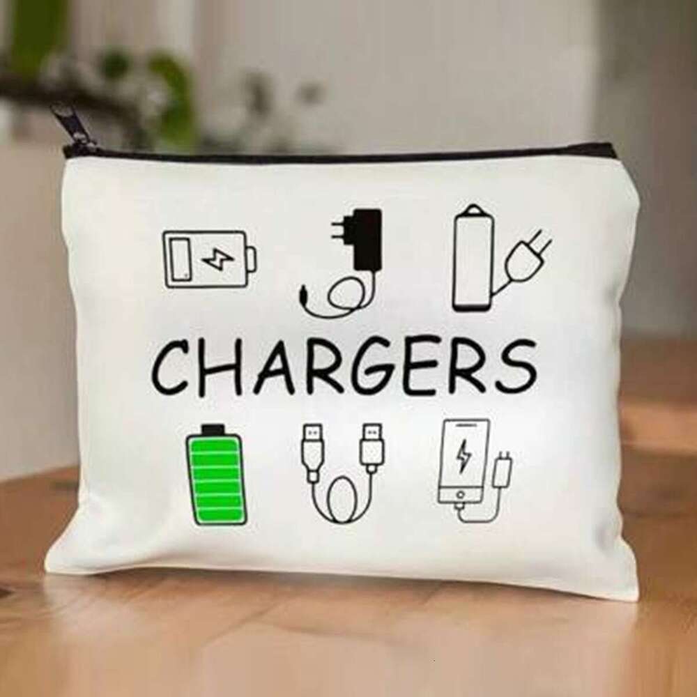 Teacher Printed Canvas Makeup Bag Storage Pouch Clutch INS