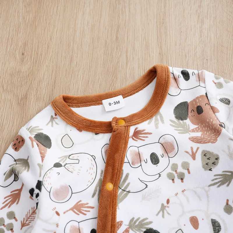 Baby Clothes Cute Cartoon Koala Comfortable Soft Boy And Girl Spring And Autumn Long Sleeved Baby Bag Foot Jumpsuit 2Piece Set C251009