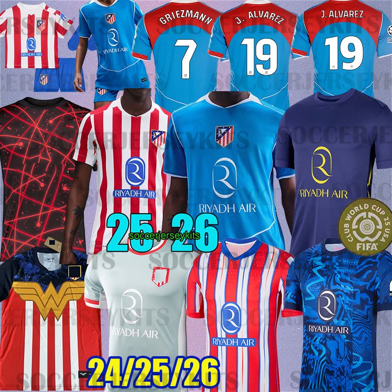 2025 2026 GALLAGHER ShirtsAtleticos Soccer Jerseys MaDrid GRIEZMANN 25 26 LLORENTE KOKE ALEX BAENA ALMADA ATM Football Shirt Kids Kit Sets Uniforms ALVAREZ