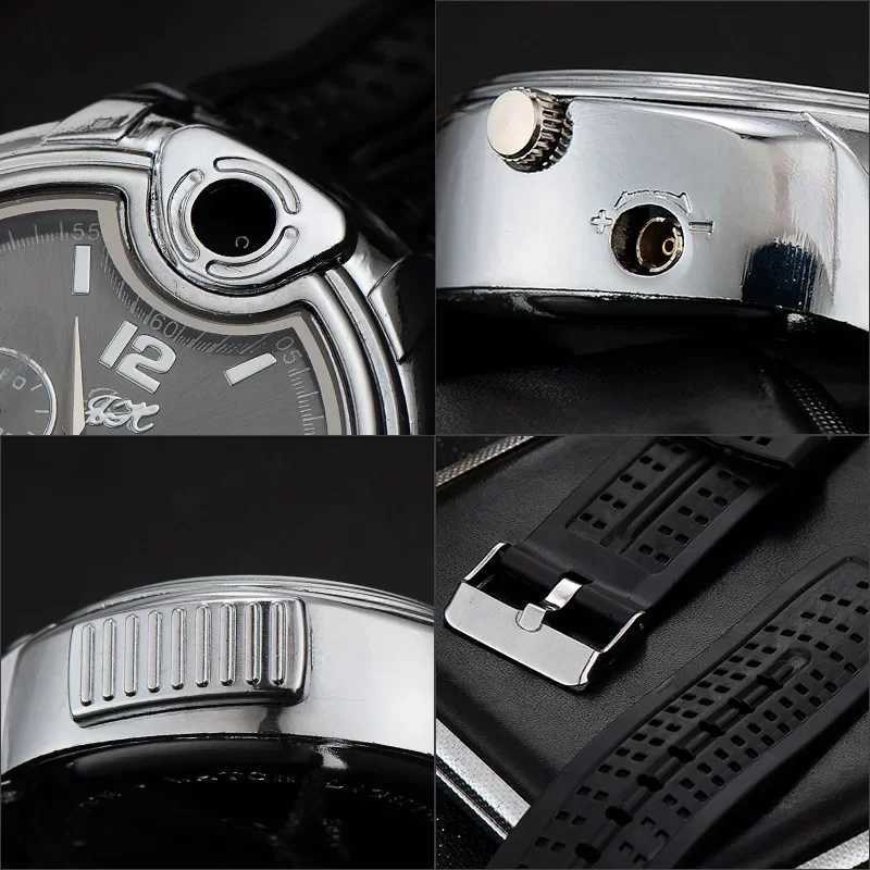 Creative Real Watch Style Butane Gas Lighter Metal Quartz Wristwatch Sideslip Ignition Fashion Decoration Lighters Smoking Gifts W251009