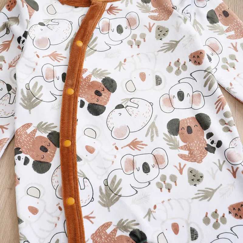 Baby Clothes Cute Cartoon Koala Comfortable Soft Boy And Girl Spring And Autumn Long Sleeved Baby Bag Foot Jumpsuit 2Piece Set C251009
