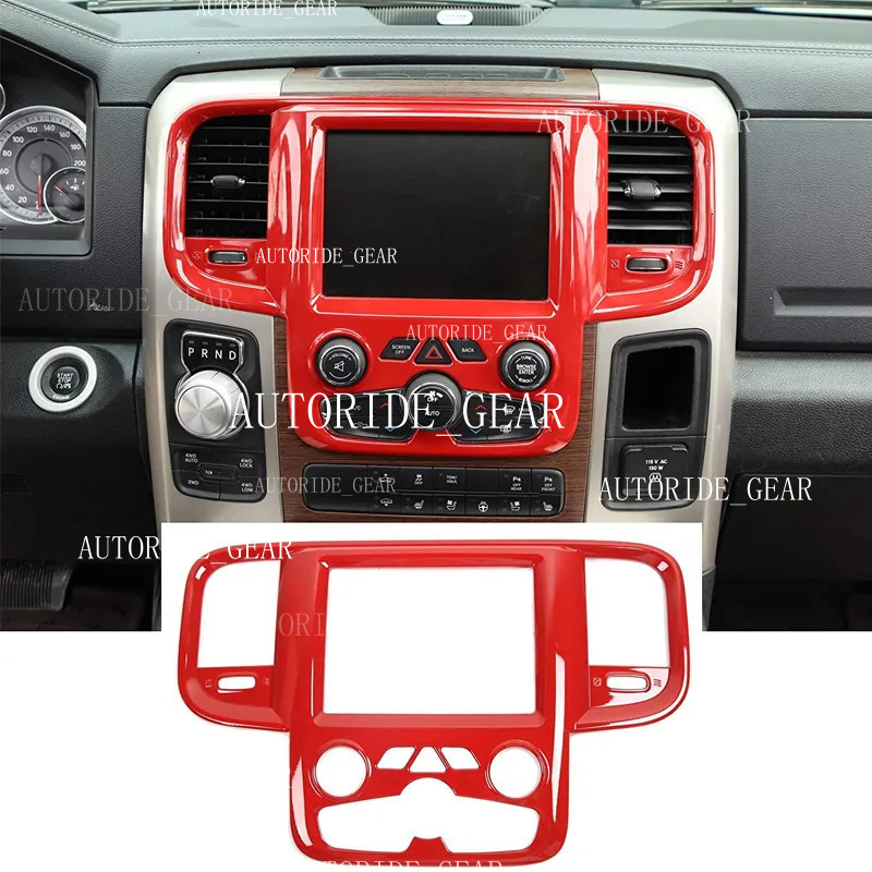 ABS Car Central Control Navigation Panel Dcoration For Utor28 Dodge RAM 1500 11-17 Interior Accessories Red
