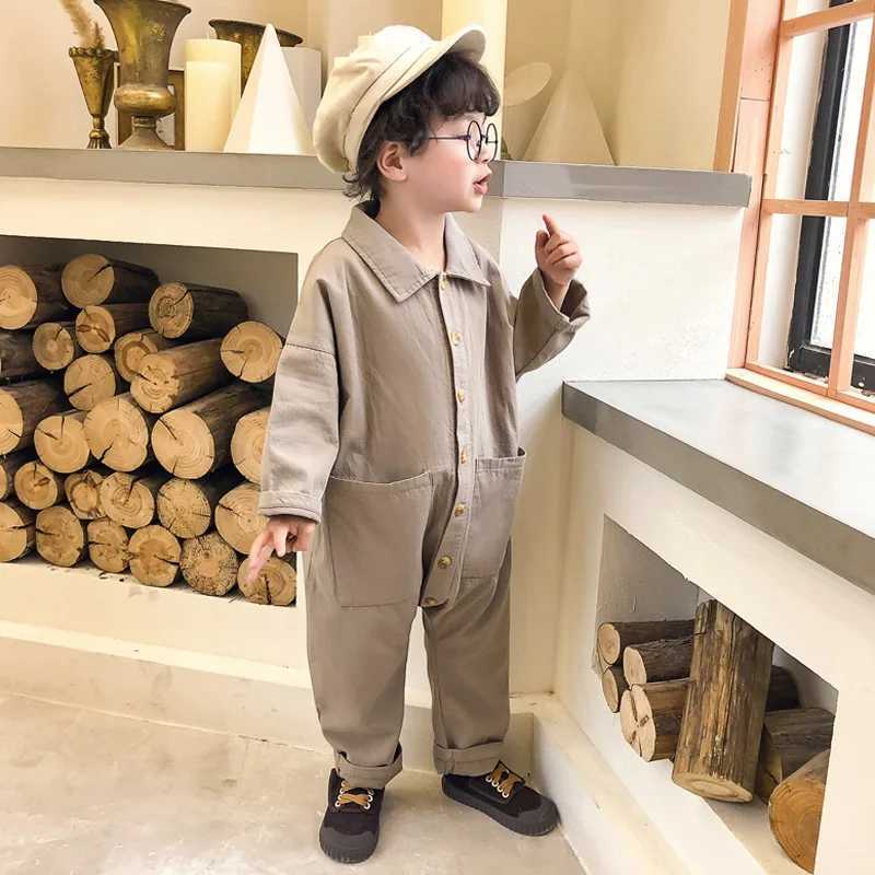 Children Long Sleeve Jumpsuit Baby Overall Pants Korean Fashion Kids Clothes 2024 Spring Boys Girls Toddlers Rompers Jumpsuits C251009