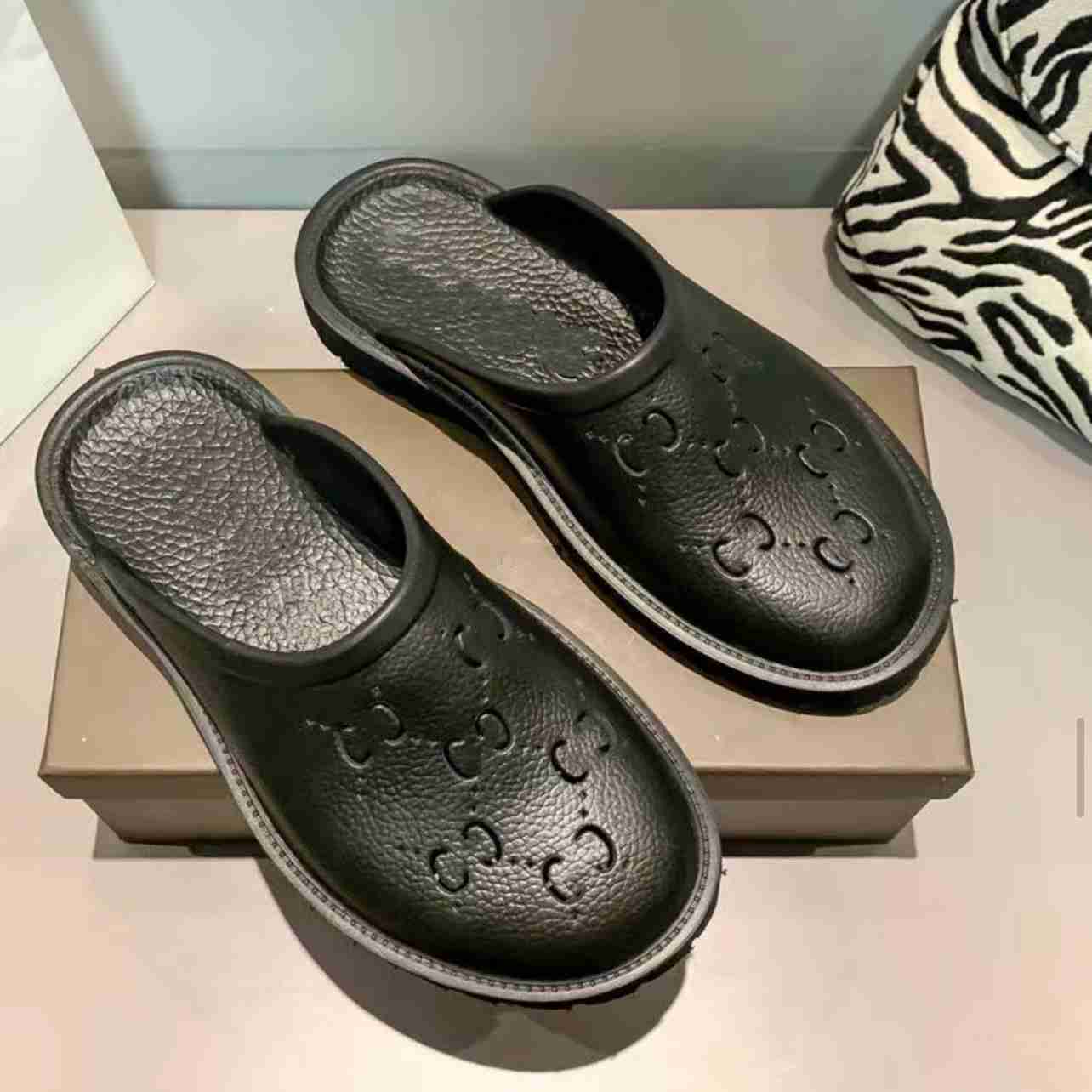 womens slip on slippers sandals cut out letters rubber designer mules platform flat two models lady fashion c gucciis guccily gg guccishoes AZ7T JXX4