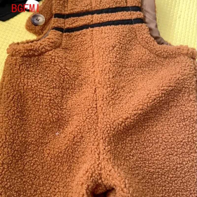 Korean Female Child Clothes Boys Infant Bottoms Childrens Pants Girls Coffee Retro Lamb Wool Overalls Mens Baby Clothes 18 Y C251009