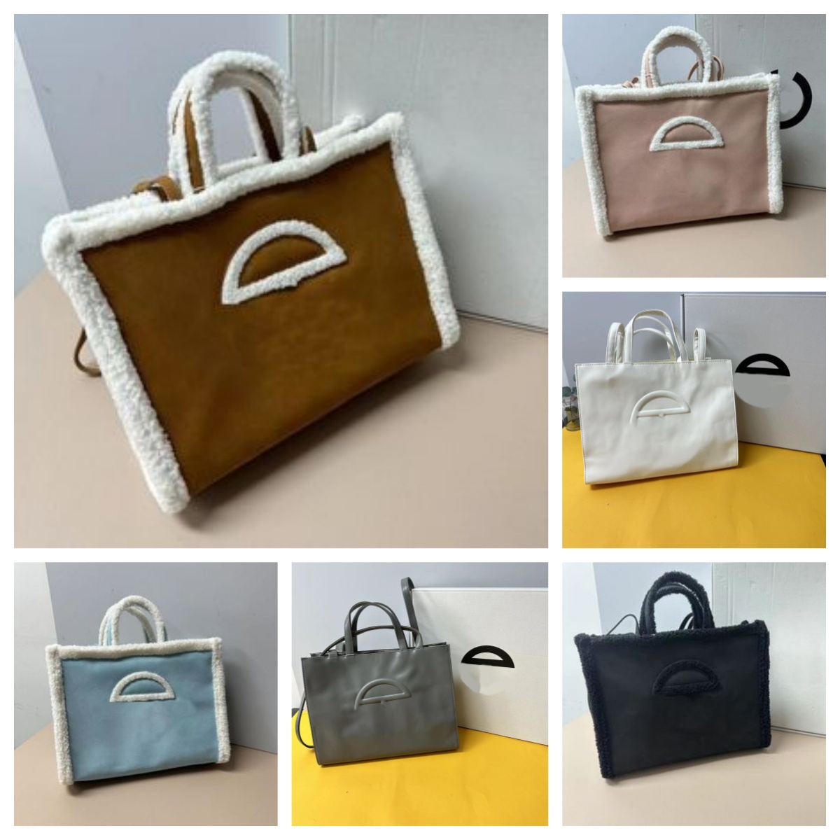 Tote Bag Designer Handbag New Mini Square Clutch Evening Bag High-Quality Wool Suede Shoulder Bag Crossbody Bag