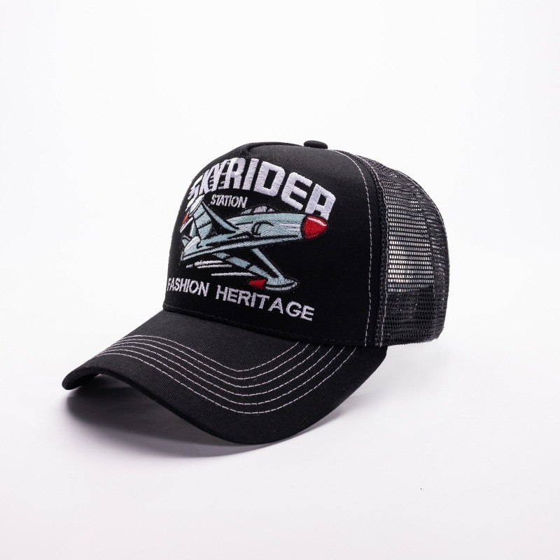 Trucker HipHop Hat for Men Fashion ColorBlock Mesh Breathable Motorcycle Eagle Baseball Cap 250905