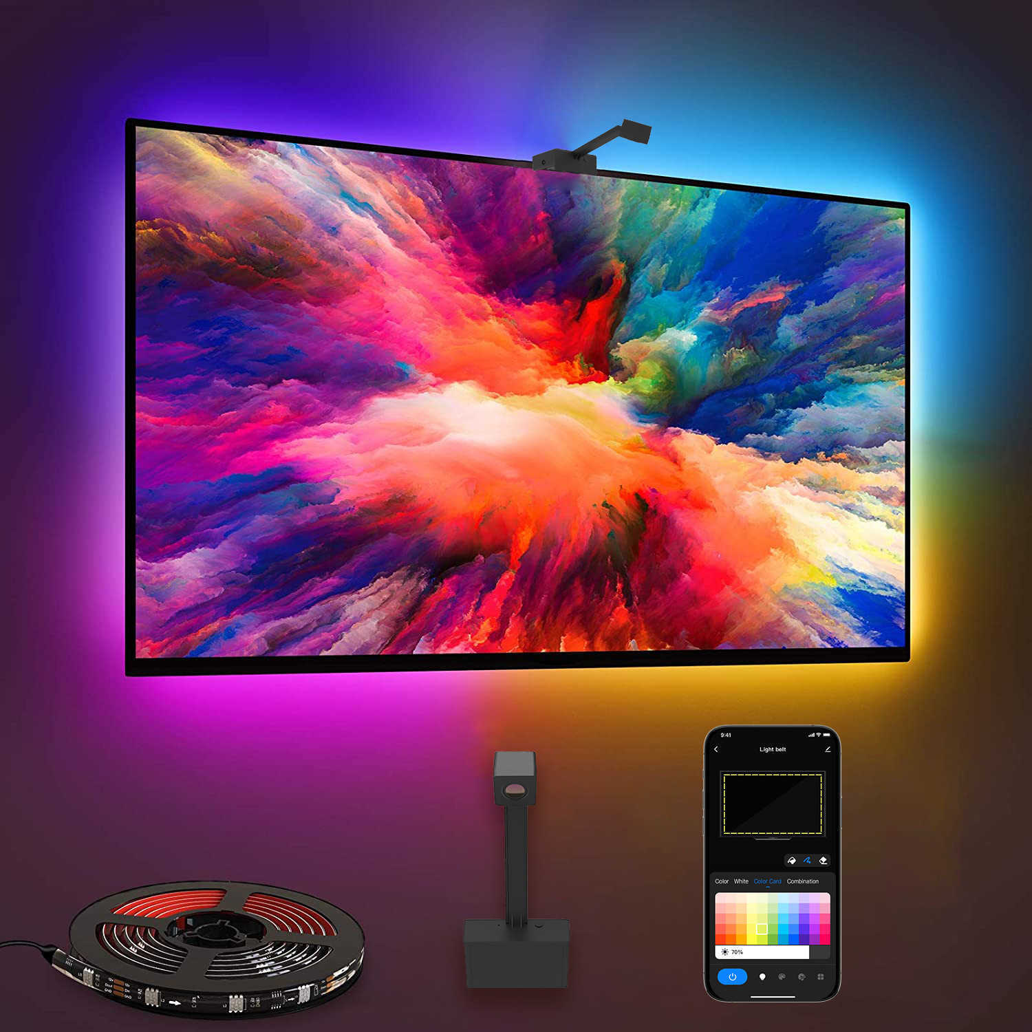 LED synchronous light strip colorizer camera Govee graffiti solution similar to camera TV screen synchronous light strip