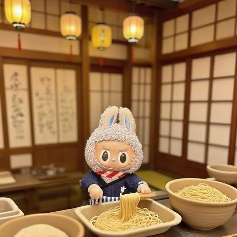 Japanese Sushi chef clothes For Ropa Labubu 30 Big Into Energy Series Doll Outfit Clothing Accessories L251008