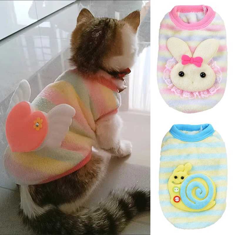 Plush Cat Rabbit Vest Cartoon Autumn Winter Pet Clothes for Kitten Puppy Bunny Guinea pig Warm Fleece Small Animals Clothing C251009
