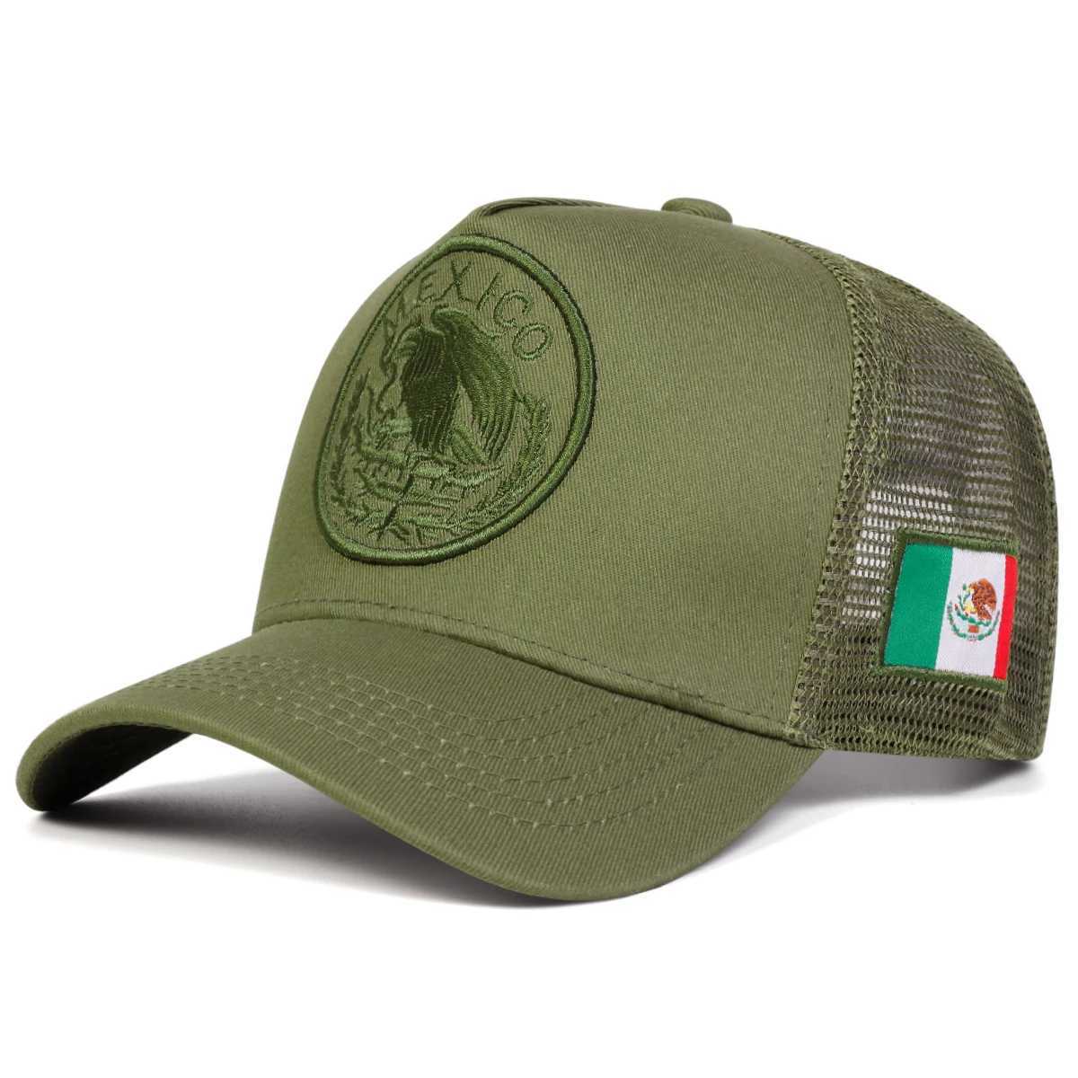 Unisex Mexican Flag Embroidery Baseball Net Cs Spring Summer Outdoor Sunscreen Hat Adjustable Casual Trucker HatsXJ251009