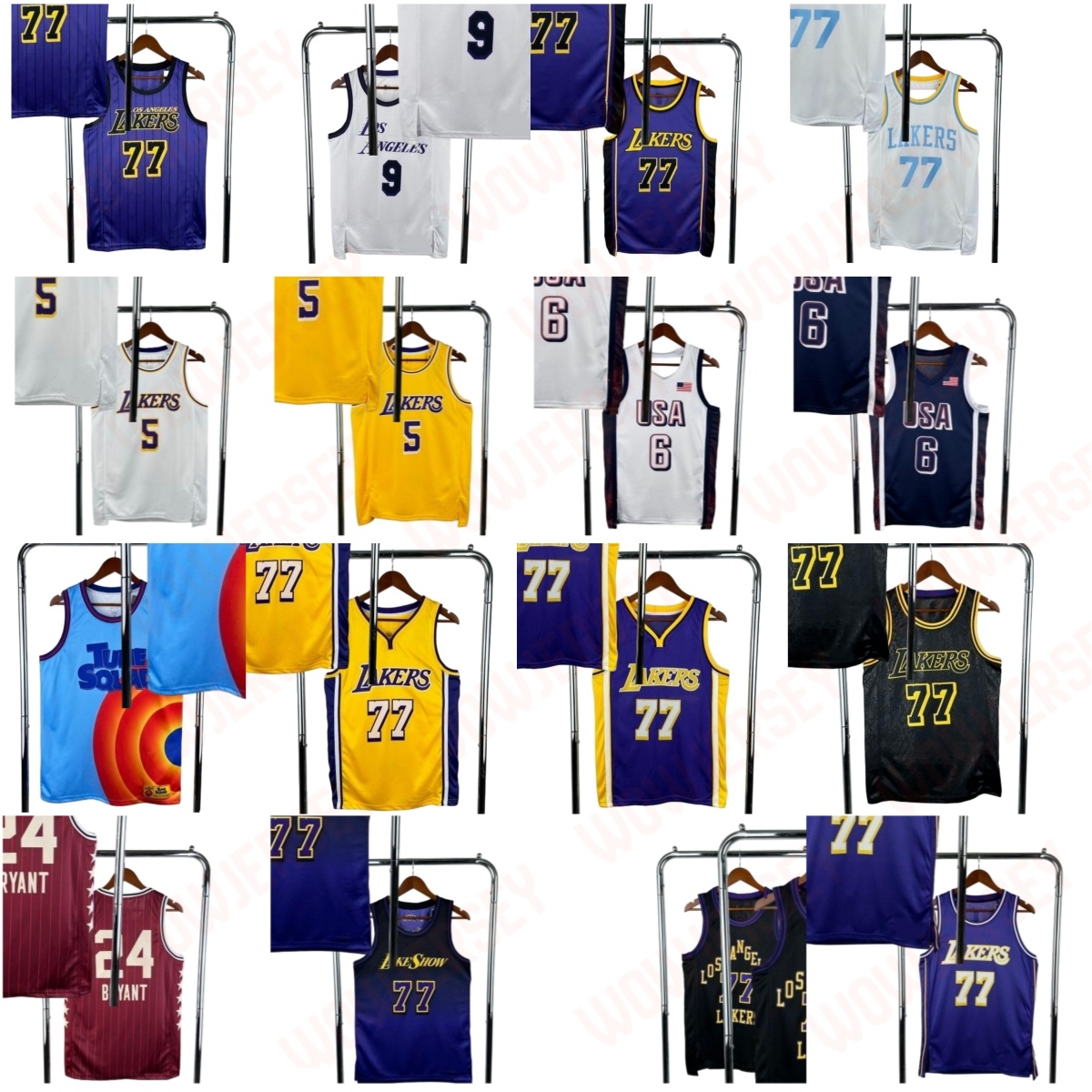 LOS #77 Luka 23 Mens James Basketball jersey Bronny James Jr. Lukas Dalton Knecht Austin Reaves 2023 2024 City 2025 2026 Purple Yellow Black Retro Shirt