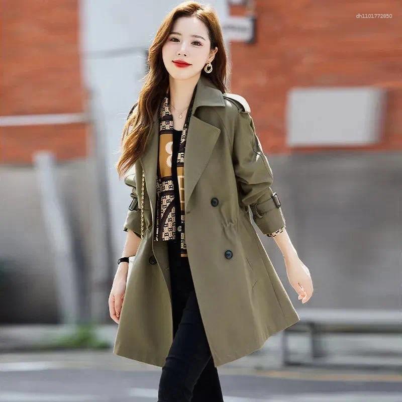 Women's Jackets Chic Women Trench Coat Casual Long Outerwear Loose Overcoat Spring Autumn Fashion Double-breasted Windbreaker Female Top