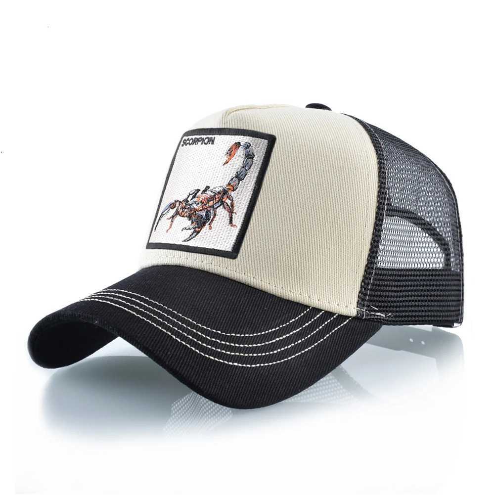 Unisex Trucker C With Embroidery Scorpion Patch Mens Baseball C Women Snback Hip Hop Hat Outdoor Breathable Visor HatXJ251009