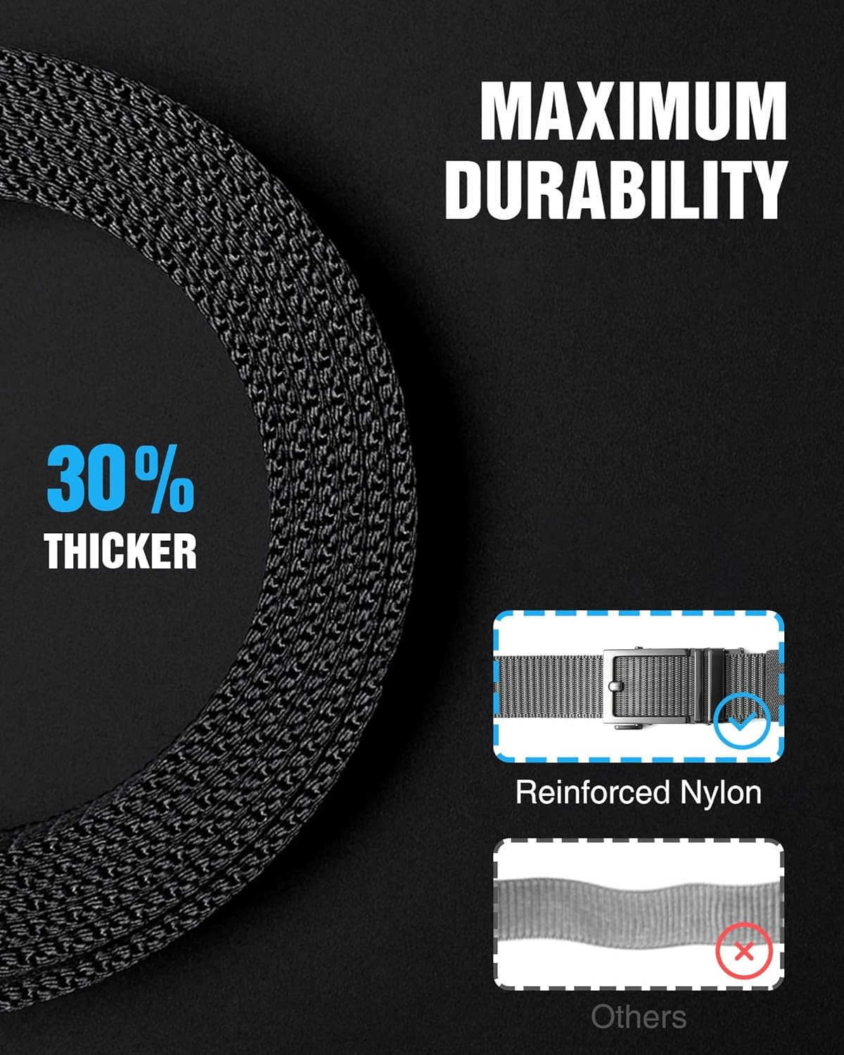 Ratchet Belts for Men Casual Web Nylon Mens Belt Adjustable and Durable for Jeans W251009