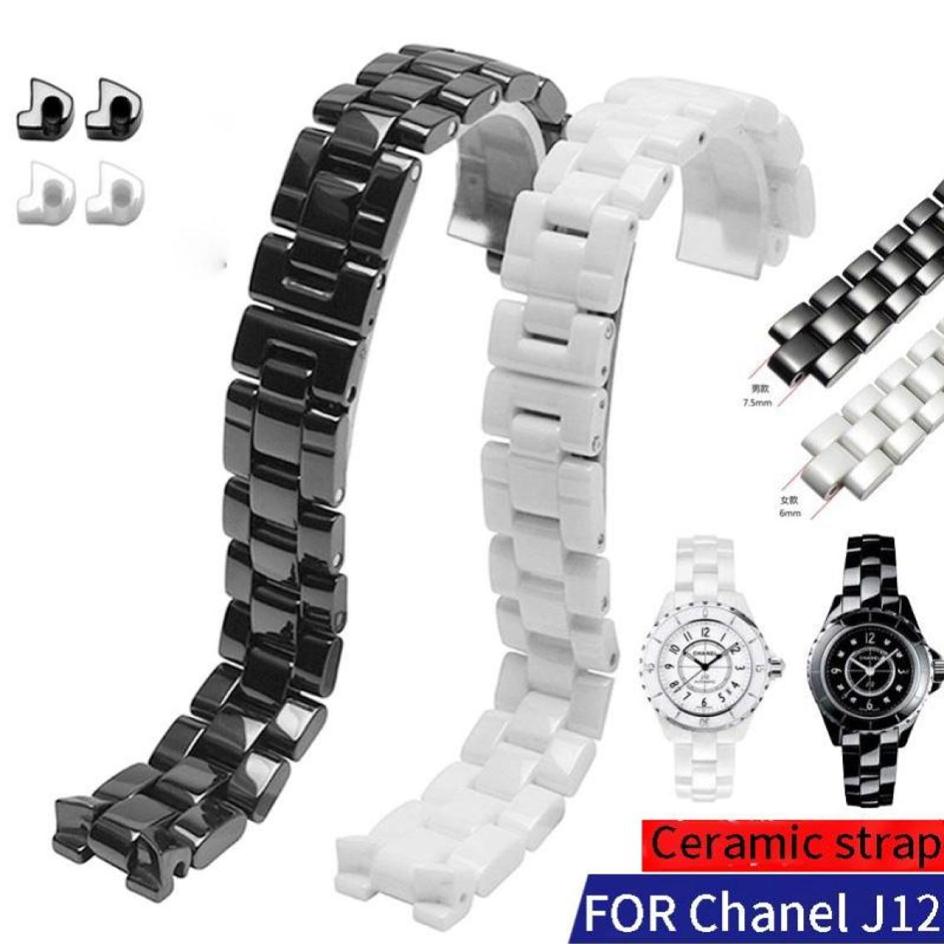 Watch Bands 6MM 75MM For J12 Ceramics Wristband Women039s Men039s Strap Fashion Bracelet Black White 16mm 19mm5155603302x