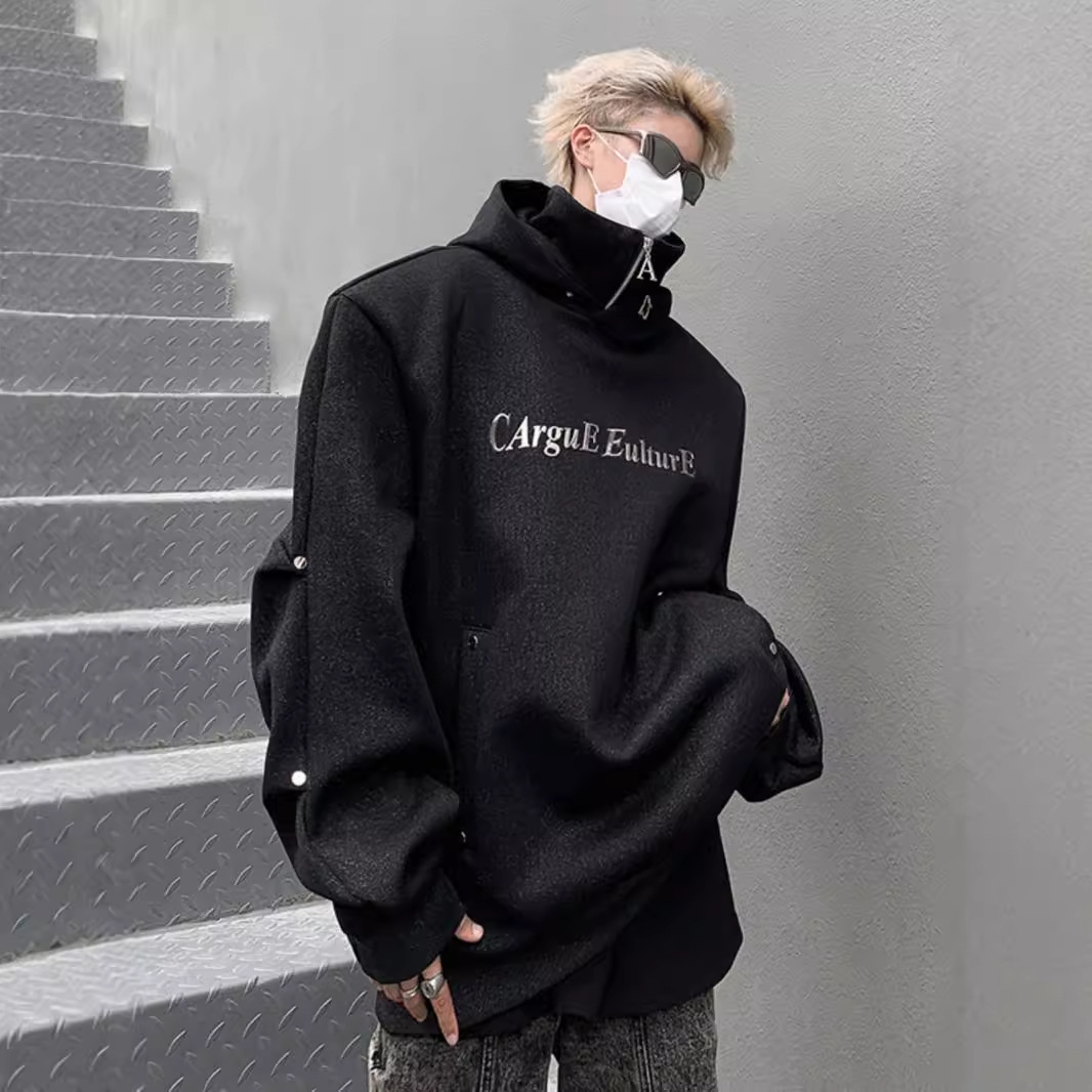 Designer Shirt Designer Hoodie Designed Shoulder Pad Sweatshirt For Men Spring And Autumn High Collar Hooded Jacket American Style Heavyweight New Autumn Clothing