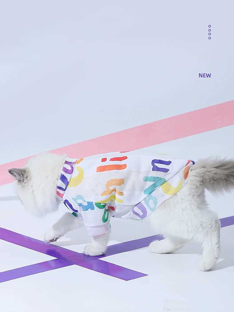 HOOPET Summer Male Cat Kitten Summer Vest Cat Pet Antihair Loss Cat Clothes Thin Puppet kitten Blue Cat C251009