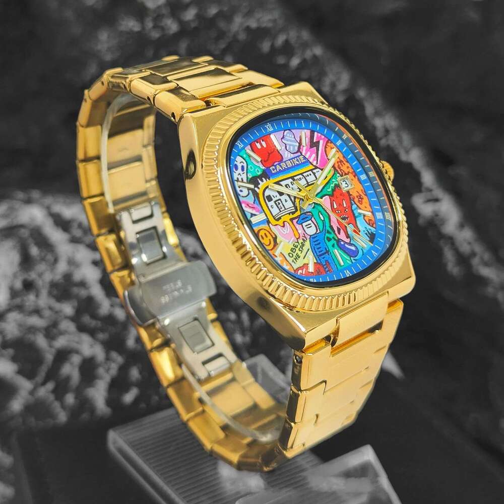 Carsikie2025 New Large Dial Square Men's Sports High-end Sense Comic Cartoon Watch