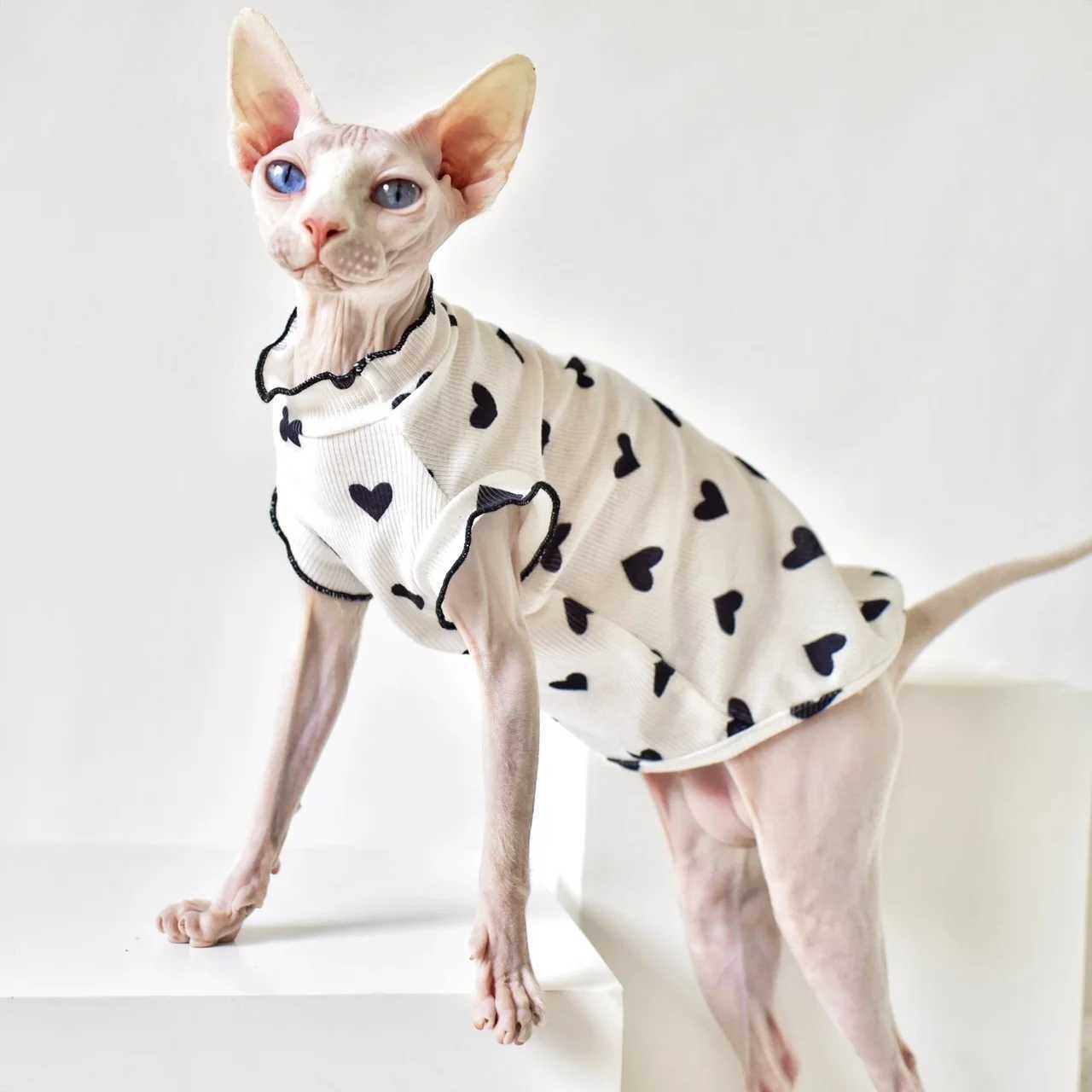 Sphinx Hairless Cat Clothing Cute Summer Thin Sleeveless Vest Clothes For Devon Lovely Cat Costume Pet Pure Desire Wind C251009