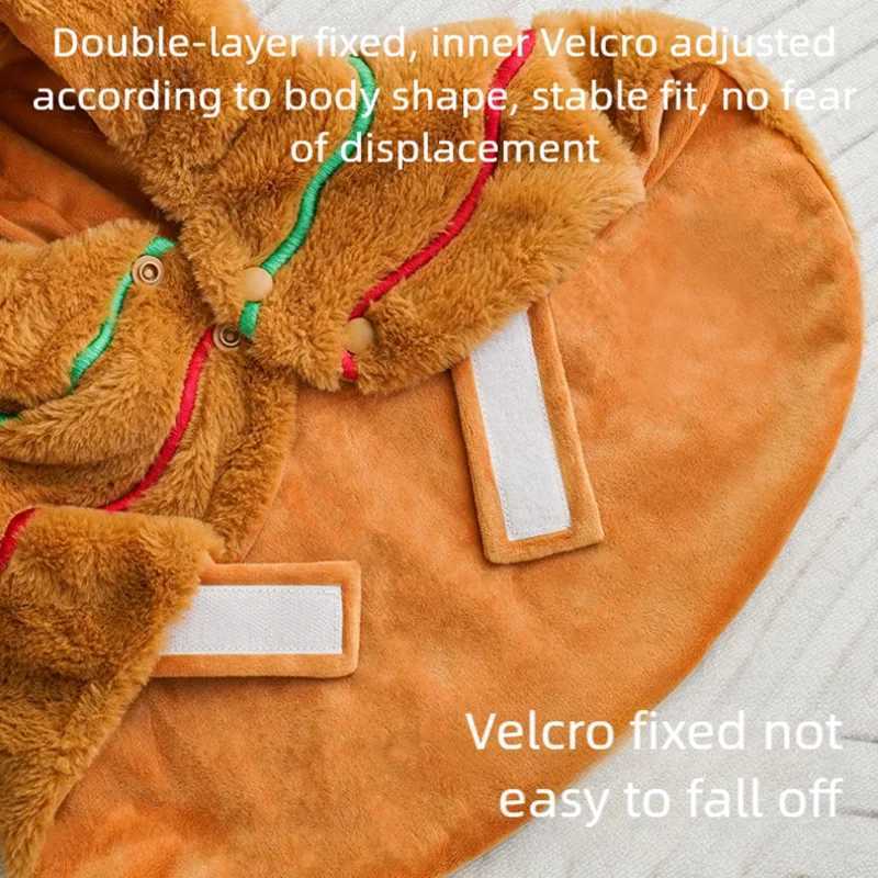 Gingerbread Man Cat Cloak Winter Warm Pet Clothes Cat Clothes Thick Velvet Dog Windproof Cloak C251009