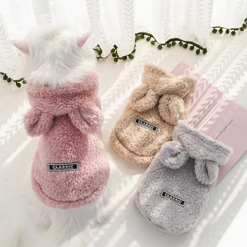 Pet Cats Coat Hoodie For Small Medium Dogs Winter Warm Fleece Puppy Kitten Clothes Jacket Cozy Cute Sphynx Cat Sweater Apparel C251009
