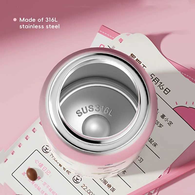 COOKER KING Portable Childrens Straw Cup Thermos Mug Stainless Steel Vacuum Flask ColdHot Sports Cup Water Mug Insulated Cup C251008