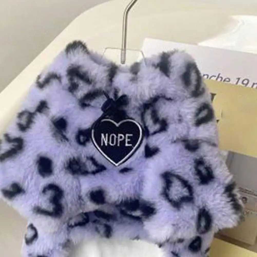Winter Cat Coat Leopard Print 2legged Dog Cat Jackets Thickened Soft Lining Tiny Cat Outfits Cute Teacup Dog Clothes For Gift C251009