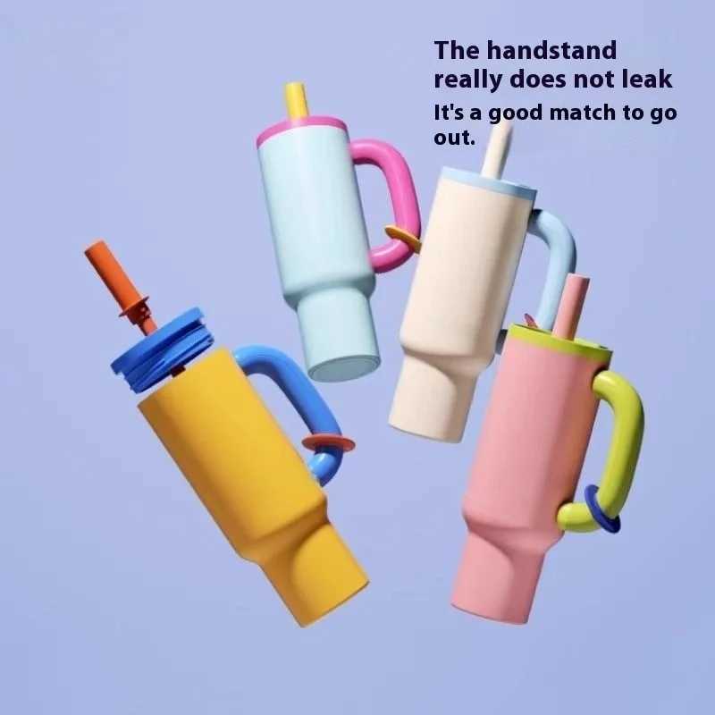 304 Stainless Steel Straw Insulated Ice Cup Thick Portable Handle Design for Trendy Hydration 2025 New Female King Cup C251008