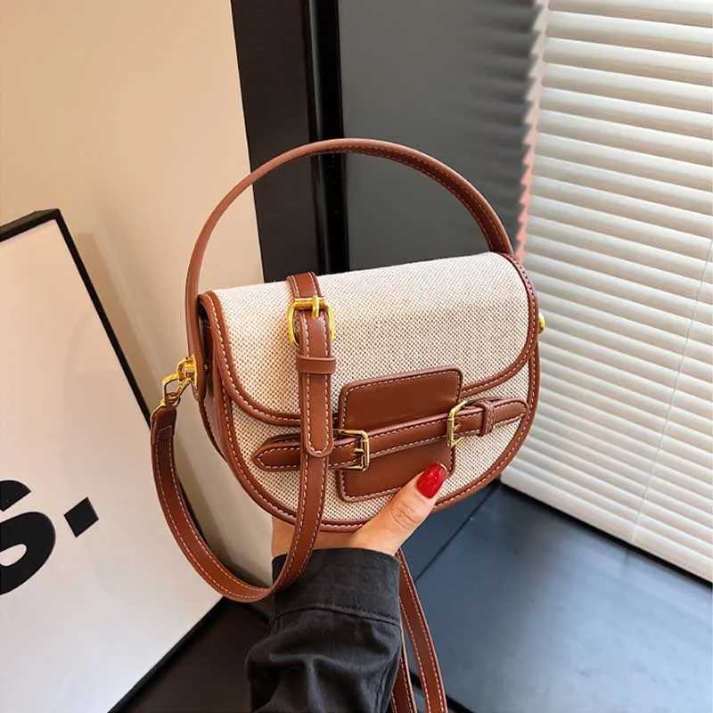 New Design Wen Canvas Small Shoder Bag Fi Purses PU Leather Fem Saddle Bags Laides Cross Body Bags D251009
