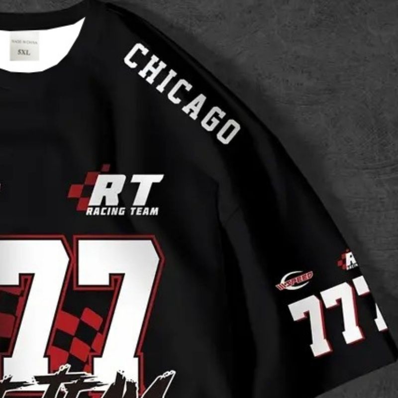 Unisex Streetwear Graphic Oversized T-Shirt - Chicago-Inspired Casual Sports Tee-21