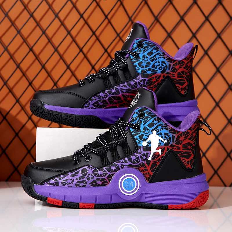 HKDQ Kids Basketball Shoes High Top Platform Original Designer Sneakers Kid Comfortable Leather NonSlip Childrens Sports Shoes W251114