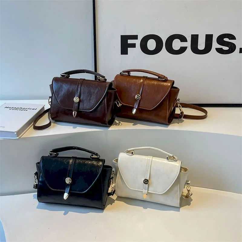 Solid Crossbody Bags for Wen Korean Style Versatile Handbags Ahetic Off Ladies Vintage Fiable PU Design Saddle Bag D251009