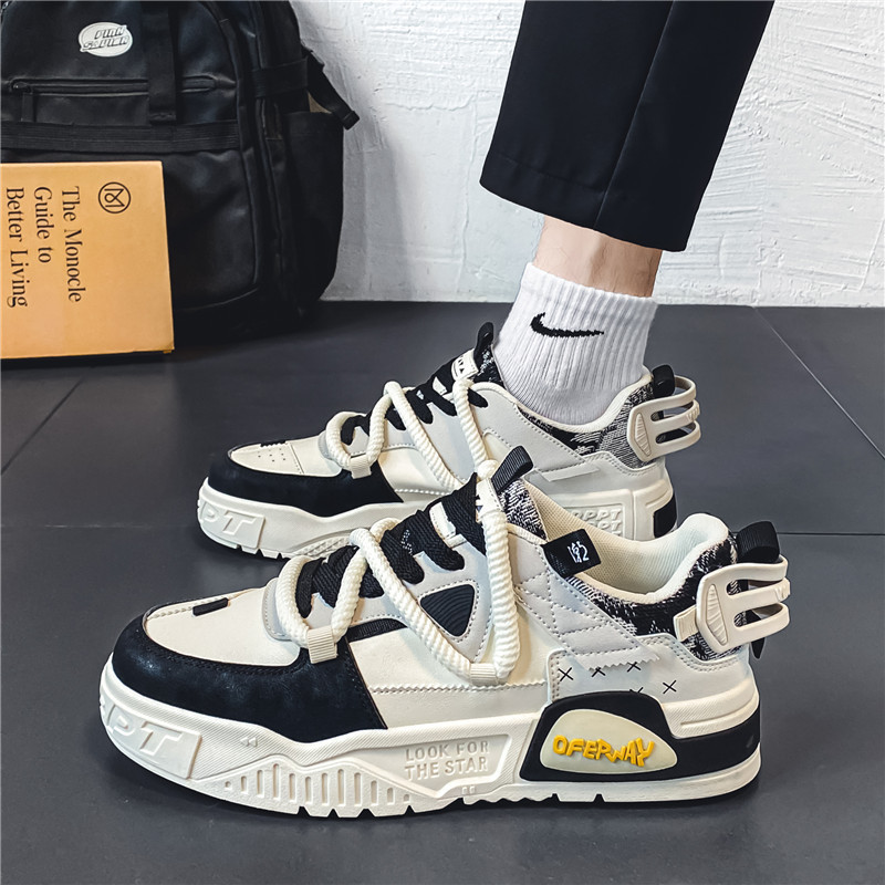Free shipping Designer Fashion Retro Casual Sneakers with Contrast Color Detail and Chunky Sole Trendy Stylish Men's Shoes