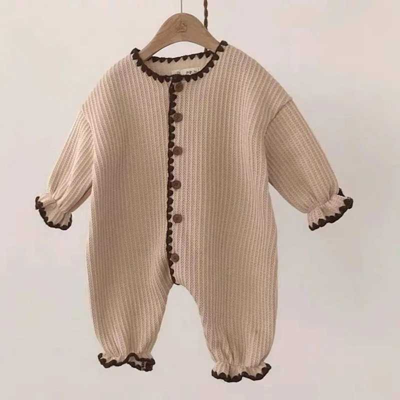 New Baby Girl Vintage Romper Japan Style Infant Soft Cotton Long Sleeve Jumpsuit Newborn Pajamas Baby Casual Home Clothes 024M C251009