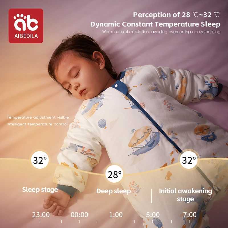 AIBEDILA Amboo Fiber Children Baby Jumpsuit Pajamas Thickening Warm Winter Clothes Toddler Sleepsack Pajamas For Girls Boys Kids C251009