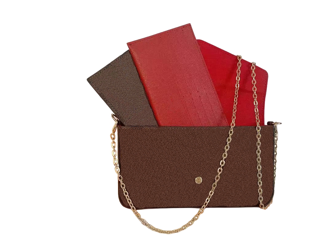 Fashionable luxury designer wallet, women's simple classic leather chain wallet, credit card coin storage bag, with dustproof bag and packaging box.