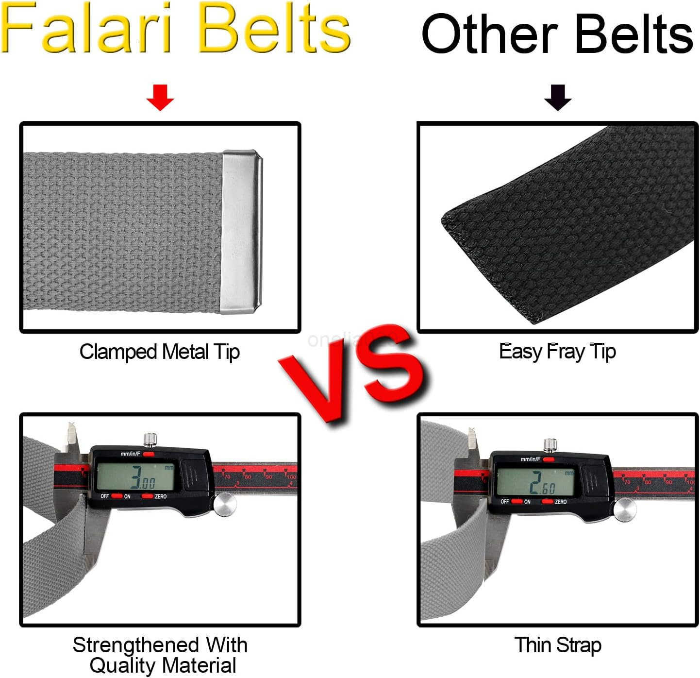 Falari Canvas Web Belt Fully AdjustabLE Cut to Fit Belt Flip Top W251009