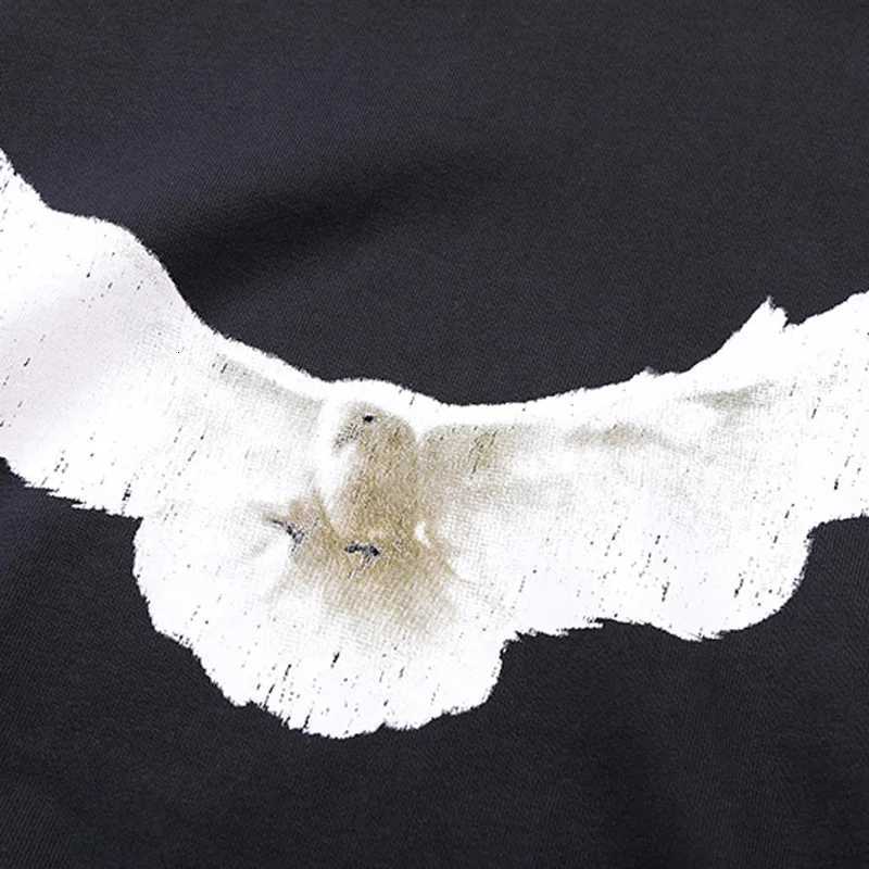 Hooded Sweatshirts Men Women Loose Casual Streetwear Peace Dove Wing Print DONDA PulloversXJ251009