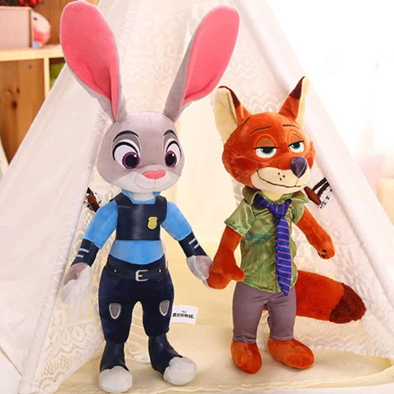 Disney Zootopia Cartoon Anime Plush Toy Fox Nick Wilde Rabbit Judy Hopps Doll Soft Stuffed Animals Toys Kids Xmas birthday Gifts H251107